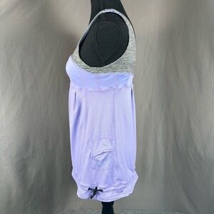 Lululemon Top Women’s 6 Midi Drawstring Pocket Athleisure Activewear Purple Grey